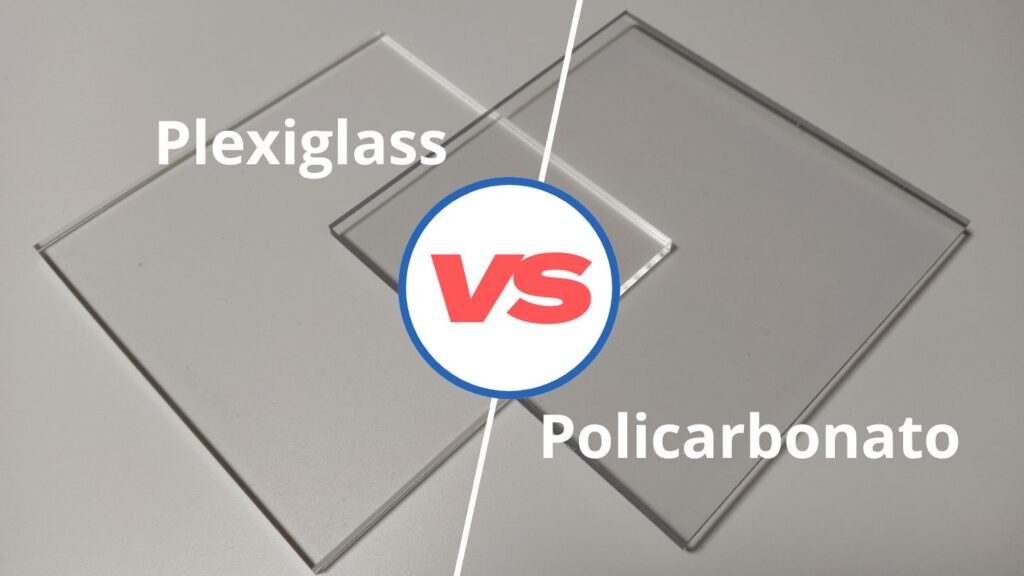Lastra di plexiglass che si sovrappone a lastra policarbonato