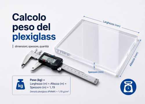calcolatore peso del plexiglass